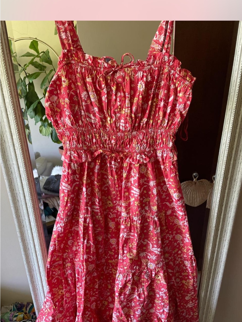 NWT Chelsea & Theodore Coral Floral Sundress 100% cotton